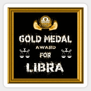 Libra Birthday Gift Gold Medal Award Winner Sticker